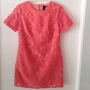 Coral lace dress